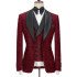Latest Sparkle Red 3-Piece Wedding Suits with Black Shawl Lapel