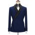 New Arrival Dark Navy Bespoke Best Fitted Men Suits with Black Lapel