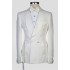 Chic White Jacquard Shawl Lapel Double Breasted Men Suits for Wedding