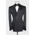 Isaias Fashion Black Double Breasted Shawl Lapel Wedding Men Suit