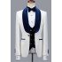 Quincy Modern White Jacquard Shawl Lapel Men Suit for Wedding