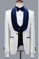Quincy Modern White Jacquard Shawl Lapel Men Suit for Wedding