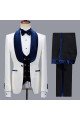 Quincy Modern White Jacquard Shawl Lapel Men Suit for Wedding