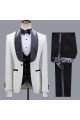 Maverick Fashion Jacquard Best Fitted Shawl Lapel Wedding Men Suits