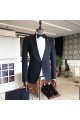 Stylish Dark Navy Chic Shawl Lapel One Button Wedding Men Suits