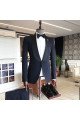Fashion Shawl lapel 2-pieces Navy Blue Best Fitted One Button Wedding Men Suits