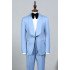 Rock Fashion Sky Blue Bespoke Slim Fit Wedding Suit For Grooms