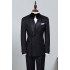 Newest Classic All Black Double Breasted Bespoke Wedding Suit For Grooms