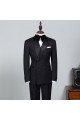 Newest Classic All Black Double Breasted Bespoke Wedding Suit For Grooms
