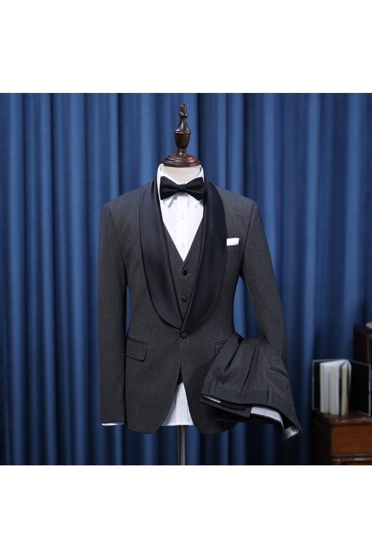 IngemarModern Black 3 Pieces Bespoke Wedding Suit For Grooms