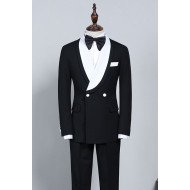 Clement New Black And White Best Fitted Bespoke Wedding Suit For Grooms Clement New Black And White Best Fitted Bespoke Wedding Suit For Grooms