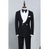 Clement New Black And White Best Fitted Bespoke Wedding Suit For Grooms