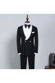 Clement New Black And White Best Fitted Bespoke Wedding Suit For Grooms