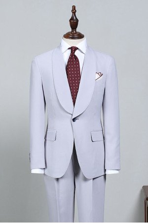 Best Fitted Chic Blue 2 Pieces Bespoke Wedding Suit For Grooms