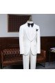 Alva Unique White 2 Pieces Best Fitted Custom Wedding Suit For Grooms