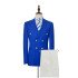 Fashion Royal Blue Double Breasted Leisure Mens Suits