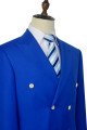 Fashion Royal Blue Double Breasted Leisure Mens Suits