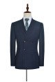 Dark Navy Peak Lapel Double Breasted Business Mens Suits for Formal with Three Piece