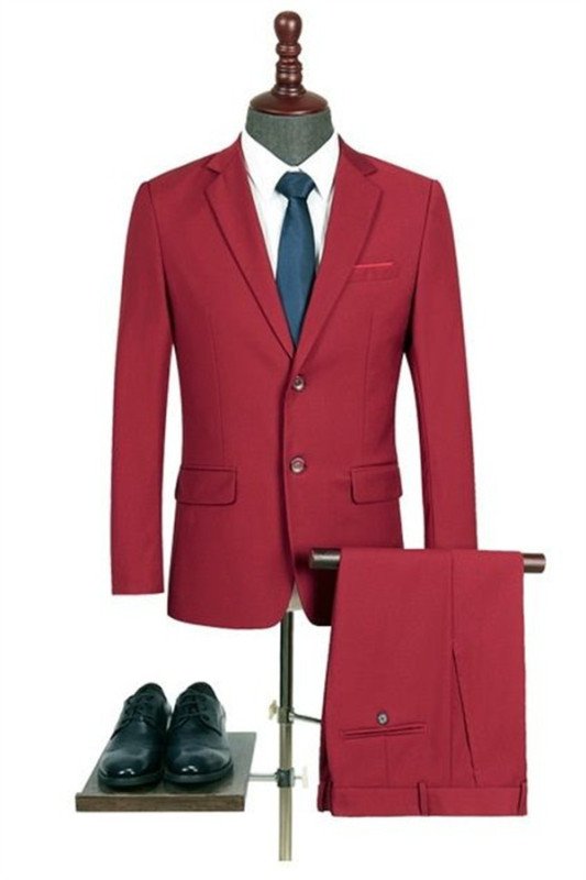 New Arrival Red Notched Lapel Men Suits | Bespoke Two Pieces Prom Suits for Men