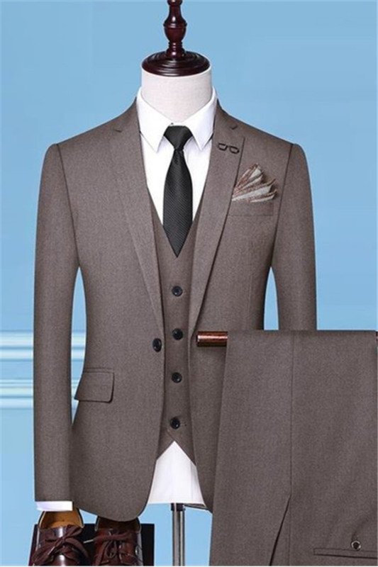 Brown Slim Fit Chic Side Vent Best Man Suit Business Suits