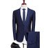 Navy Blue Formal Business Jacket Best Fitted Tuxedos Best Man Blazers Two Pieces