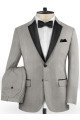 Stylish Silver Two Pieces Business Men Suits | Bespoke Prom Outfit Tuxedo