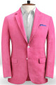 Latest Fuchsia Linen Men Suit | Formal Best Fitted Blazer Summer Beach Tuxedo