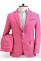 Latest Fuchsia Linen Men Suit | Formal Best Fitted Blazer Summer Beach Tuxedo