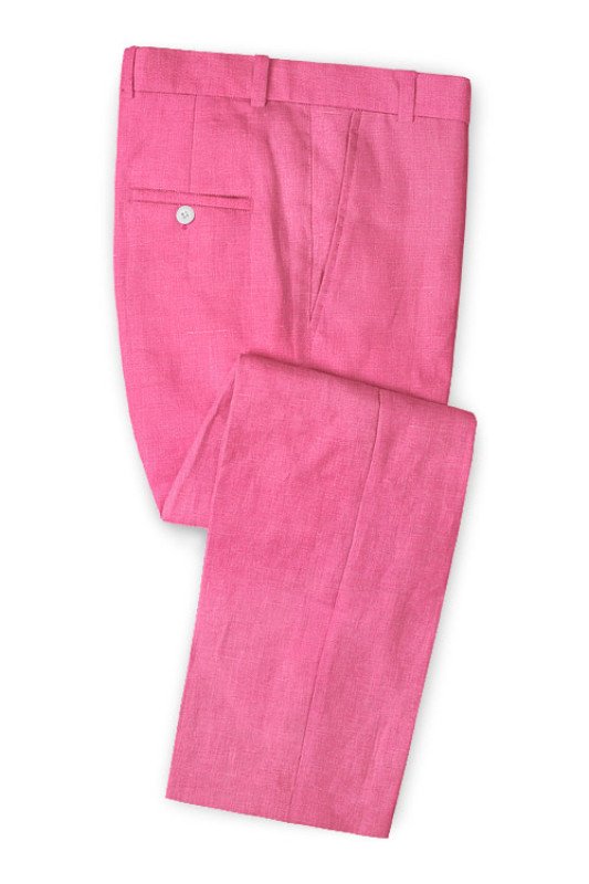 Latest Fuchsia Linen Men Suit | Formal Best Fitted Blazer Summer Beach Tuxedo