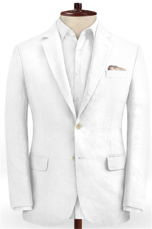 Summer White Two Piece Linen Men Suit | Best Fitted Groom Prom Wedding Suit Set Summer White Two Piece Linen Men Suit | Best Fitted Groom Prom Wedding Suit Set