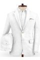 Summer White Two Piece Linen Men Suit | Best Fitted Groom Prom Wedding Suit Set