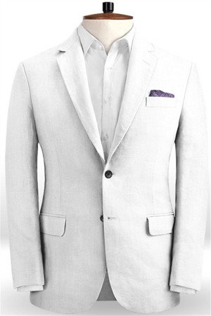 Linen for Summer White Groom Tuxedos | Stylish Notch Lapel Men Business Suits Linen for Summer White Groom Tuxedos | Stylish Notch Lapel Men Business Suits