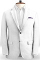 Linen for Summer White Groom Tuxedos | Stylish Notch Lapel Men Business Suits