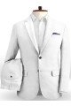 Linen for Summer White Groom Tuxedos | Stylish Notch Lapel Men Business Suits
