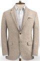 Linen Suits Notched Lapel Men Classic Business Suits with Two Pieces
