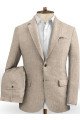 Linen Suits Notched Lapel Men Classic Business Suits with Two Pieces