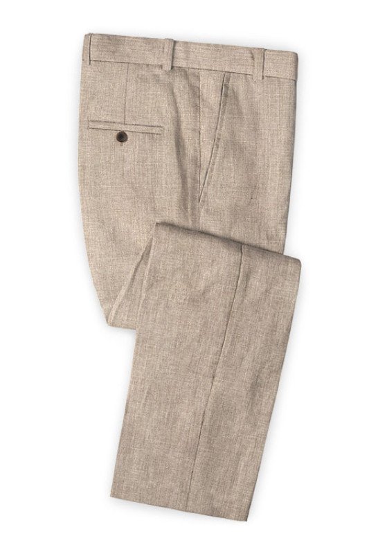Linen Suits Notched Lapel Men Classic Business Suits with Two Pieces