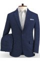 Latest Design Summer Dark Blue Linen Men Suit | Cutsom Best Fitted Two Piece Tuxedo