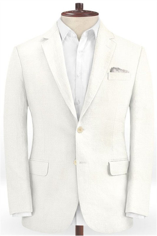 Summer Beach Linen Men Suits for Wedding | Slim Fit Casual Groom Prom Party Tuxedos