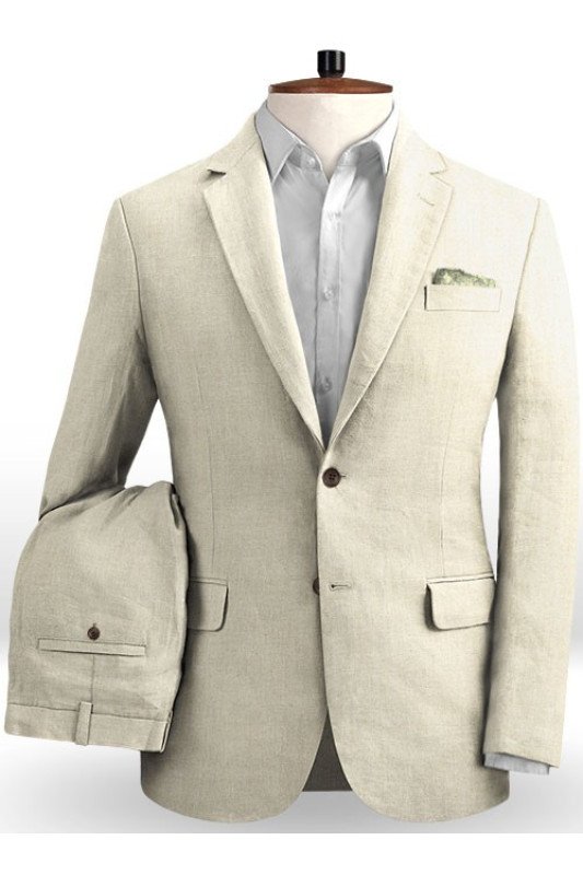 Khaki Notched Lapel Wedding Suits | Best Fitted Casual Two Pieces Tuxedos