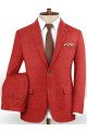 Summer Red Linen Men Suits Set | Close Fitting Prom Wear Tuxedo for Men