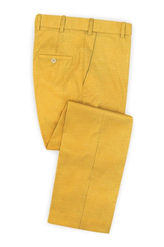 Vintage Yellow British Fashion Male Suit | New Arrival Prom Outfits with Two Pieces