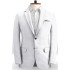 White Linen Beach Wedding Suits with Pants | Chic Groom Wedding Tuxedos Man Blazers