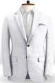White Linen Beach Wedding Suits with Pants | Chic Groom Wedding Tuxedos Man Blazers