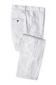 White Linen Beach Wedding Suits with Pants | Chic Groom Wedding Tuxedos Man Blazers