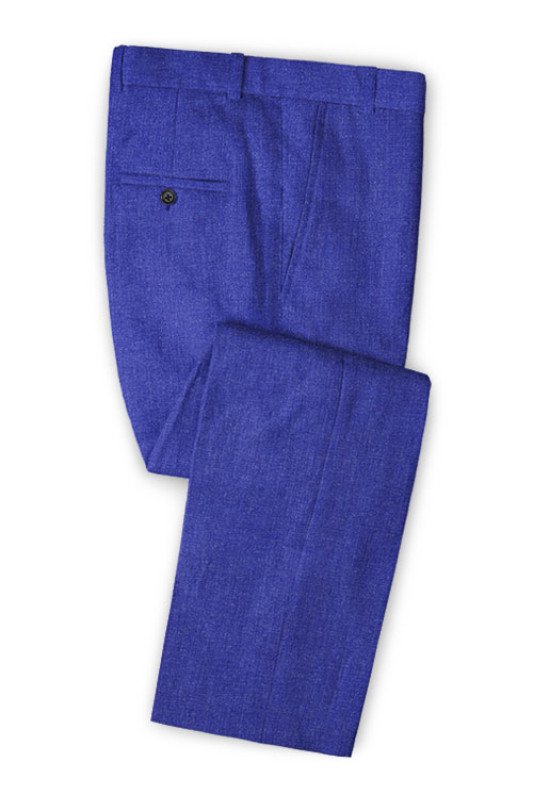 Royal Blue Prom Men Suits | Bespoke Linen Two Pieces Tuxedo