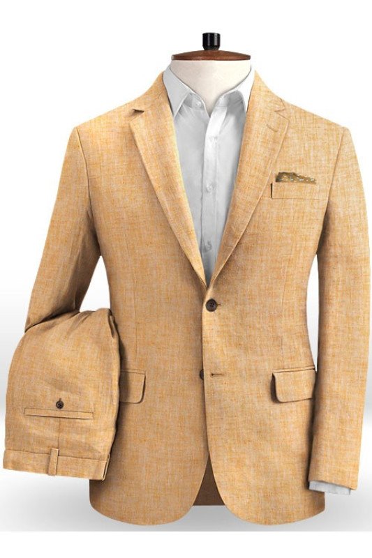 Causal Beach Linen Prom Suit | New Arrival Two Pieces Blazer Men Tuxedos