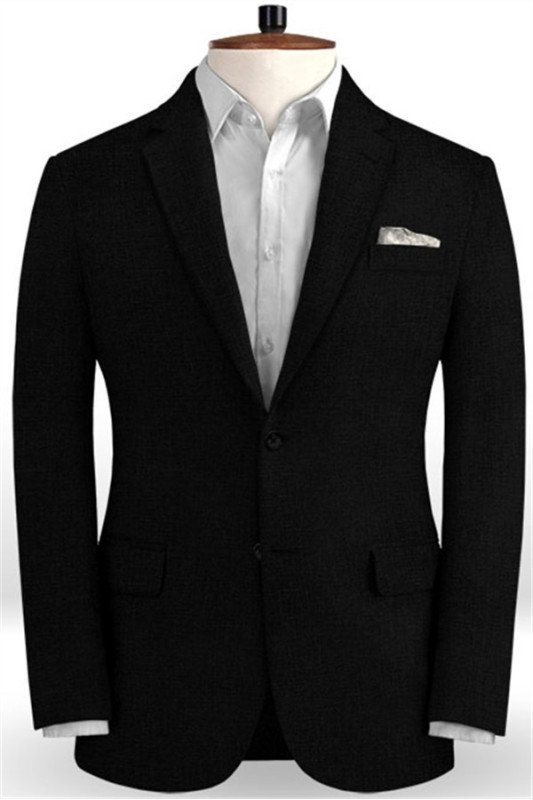 Larry Black Summer Beach Groom Men Suits | Best Fitted Tuxedo with Two Pieces