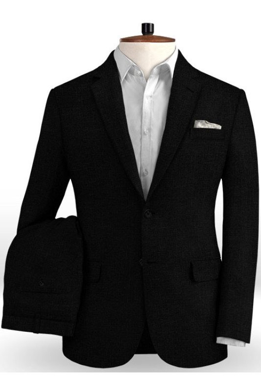Larry Black Summer Beach Groom Men Suits | Best Fitted Tuxedo with Two Pieces