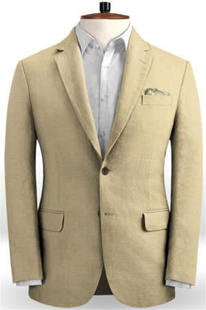 Champagne Two Pieces Prom Suits | Linen Best Fitted Wedding Men Tuxedo Champagne Two Pieces Prom Suits | Linen Best Fitted Wedding Men Tuxedo